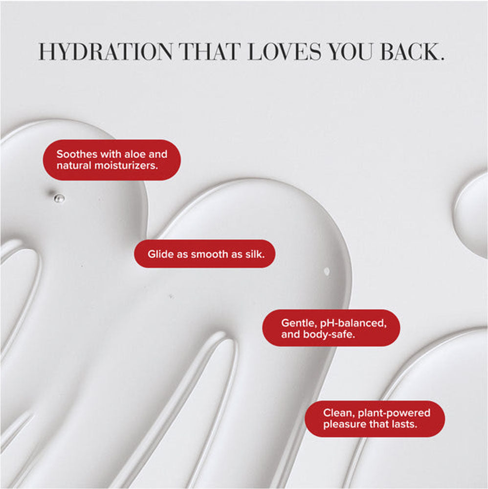 water based aloe lubricant with soothing natural moisturizers and a gentle, pH-balanced formula for intimate comfort