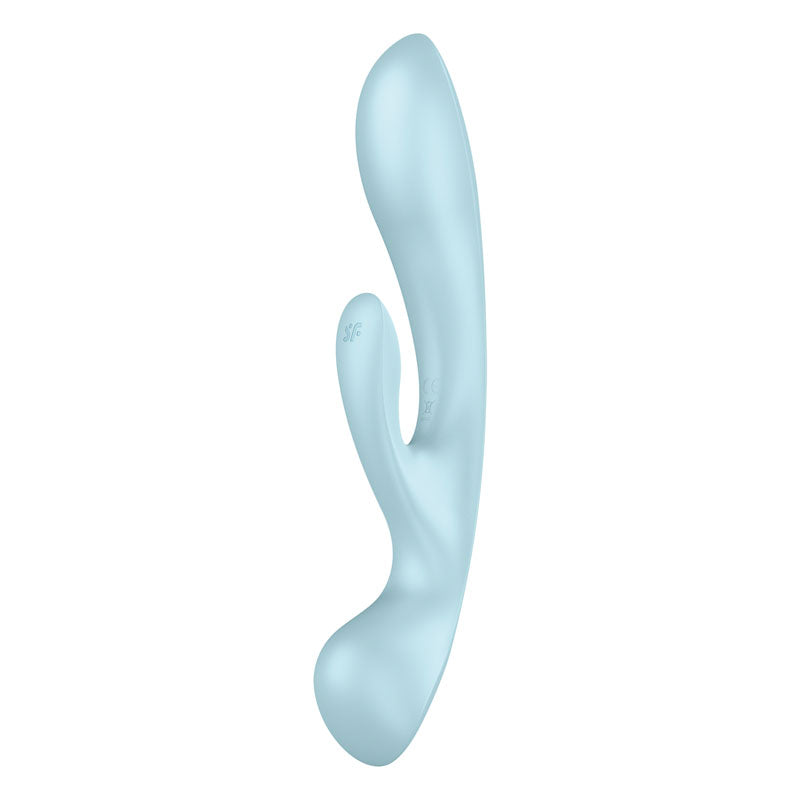 Satisfyer Triple Oh USB rechargeable rabbit vibrator, designed for G-spot and clitoral stimulation.