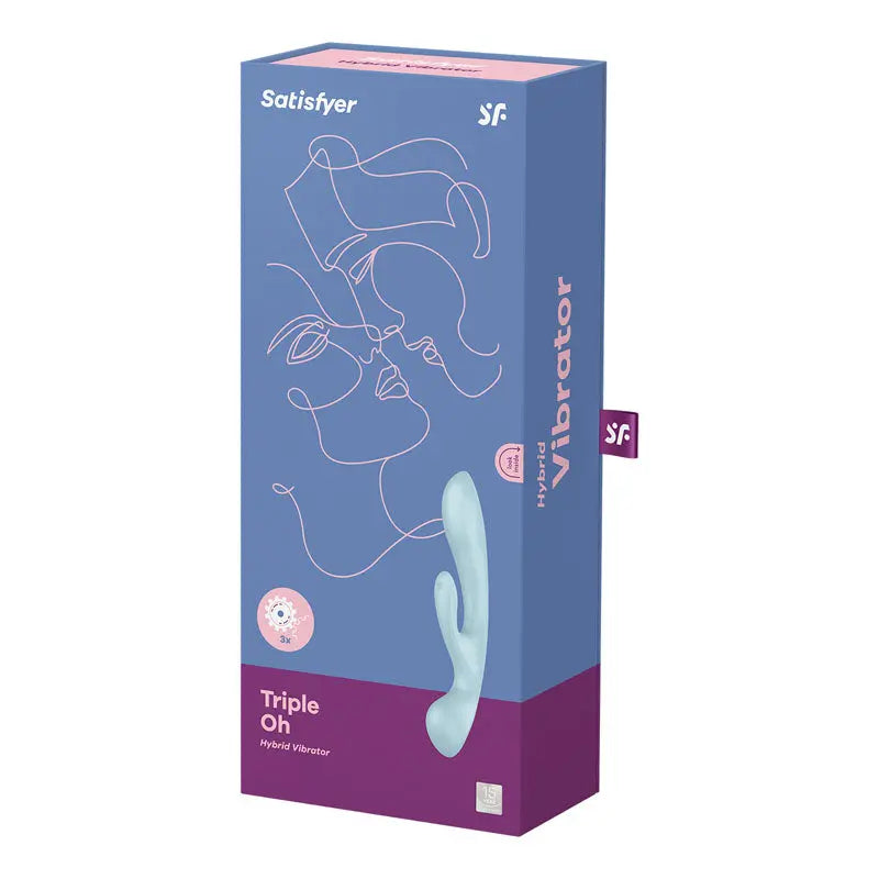 Satisfyer Triple Oh - Light  USB Rechargeable Rabbit Vibrator Satisfyer Discreet Intimate Essentials.
