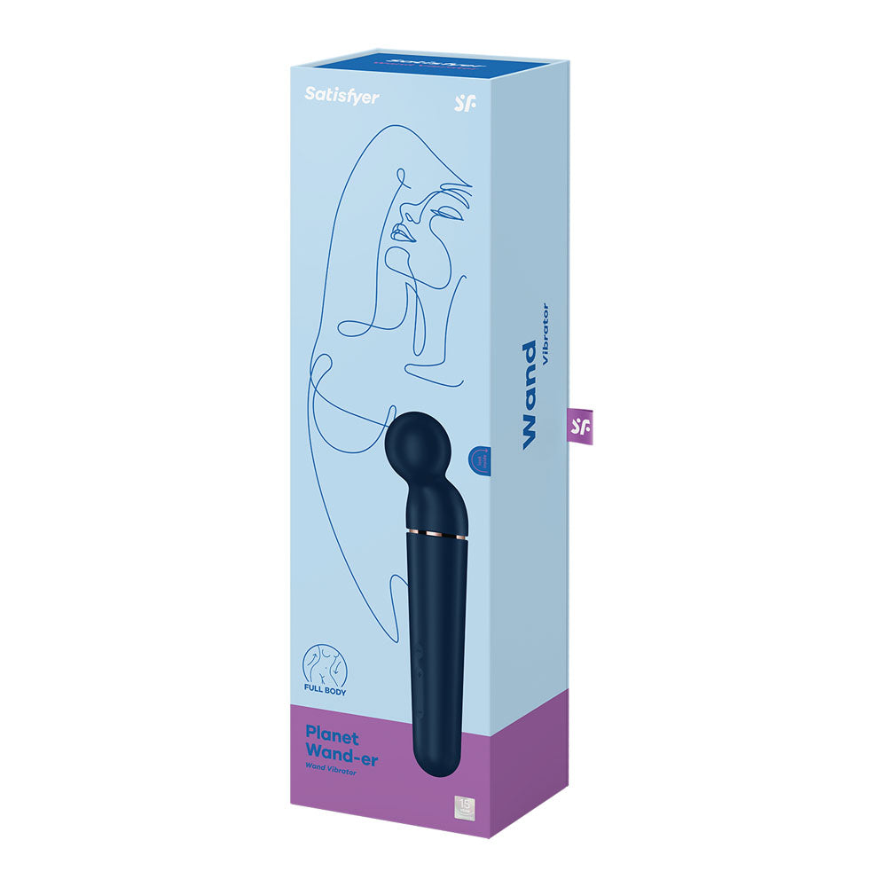 Satisfyer Planet Wand-er box featuring the usb rechargeable massager wand for full-body massages.