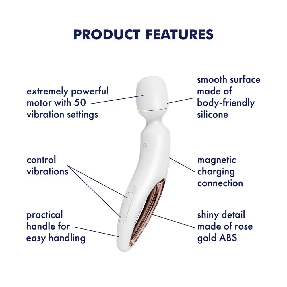 Satisfyer Wand-erland -  - /Rose Gold USB Rechargeable Massage Wand Satisfyer Discreet Intimate Essentials.