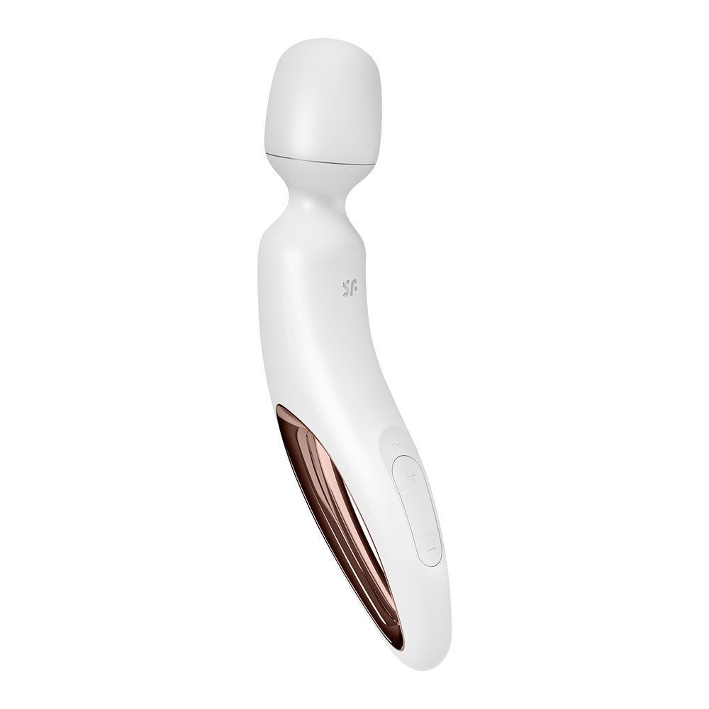 Satisfyer Wand-erland Rose Gold USB rechargeable massage wand, perfect for soothing relaxation and pleasure.