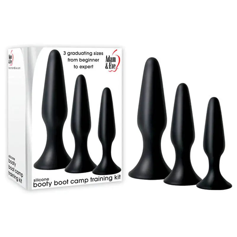 Adam & Eve Silicone Booty Boot Camp Training Kit -  Butt Plugs - Set of 3 Sizes Adam & Eve Discreet Intimate Essentials.