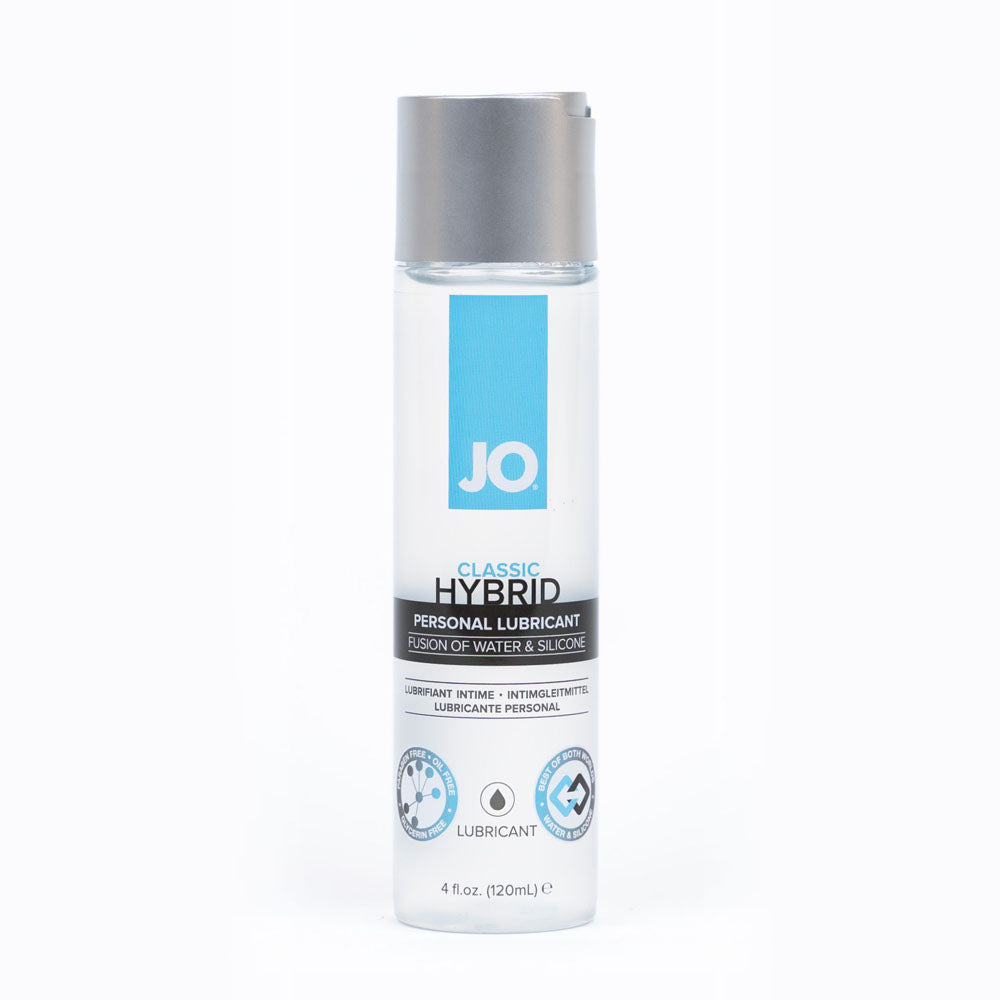 JO Classic Hybrid - Hybrid Lubricant - 120 ml Bottle, personal lubricant fusion of water and silicone.