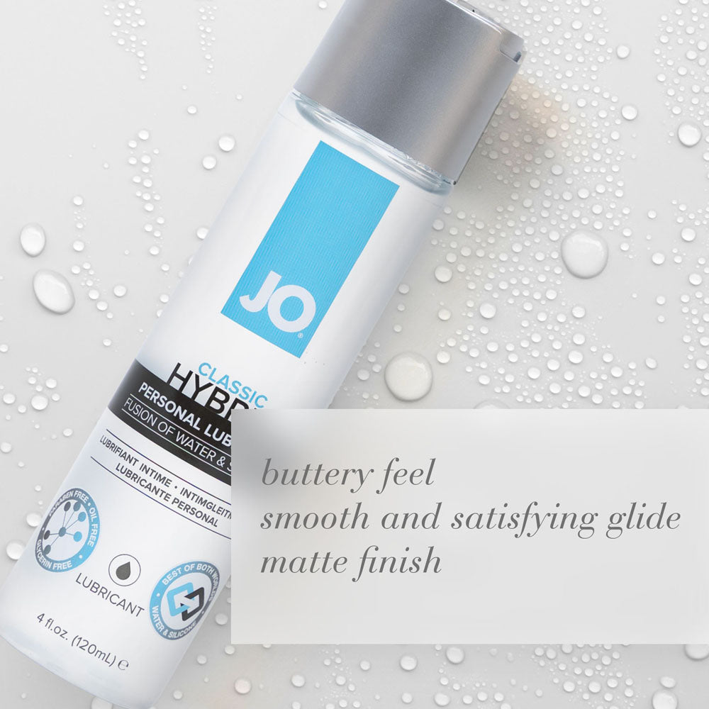 JO Classic Hybrid - Hybrid Lubricant - 120 ml Bottle with smooth and satisfying glide, perfect for intimate essentials.