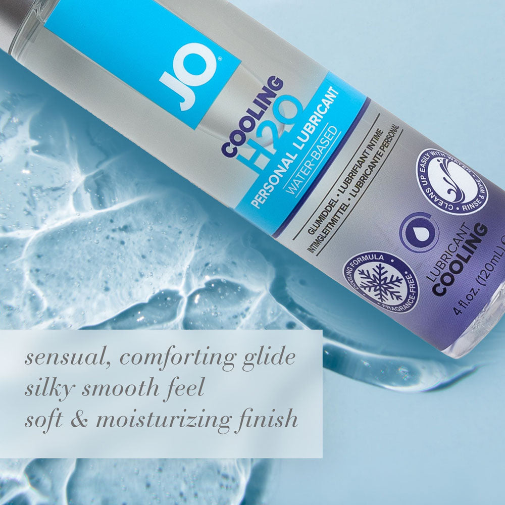 JO H2O Cooling Lube - 120 ml water-based cooling lubricant with silky-smooth feel and moisturizing finish.