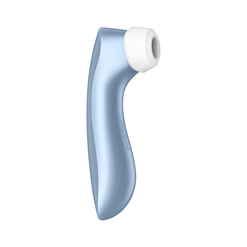 Satisfyer Pro 2+ - Touch-Free USB-Rechargeable Clitoral Stimulator with Vibration in blue.