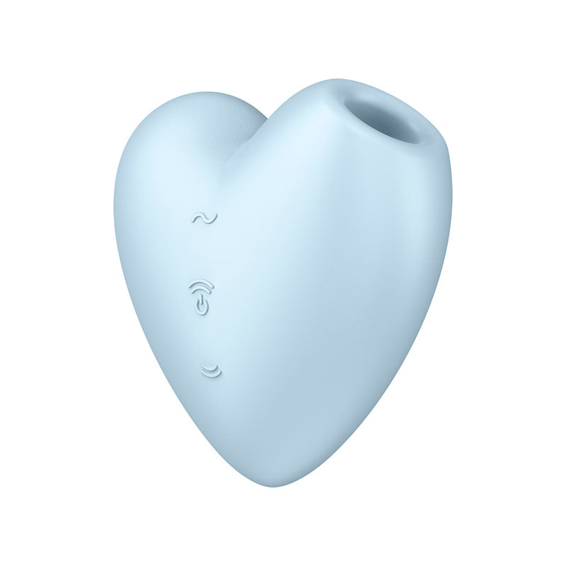 Satisfyer Cutie Heart, a USB rechargeable air pulsation vibrator in a playful heart shape for enhanced stimulation.