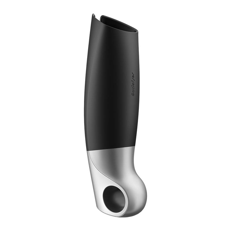 Satisfyer Power Masturbator, a USB rechargeable app controlled vibrating masturbator for intense stimulation.