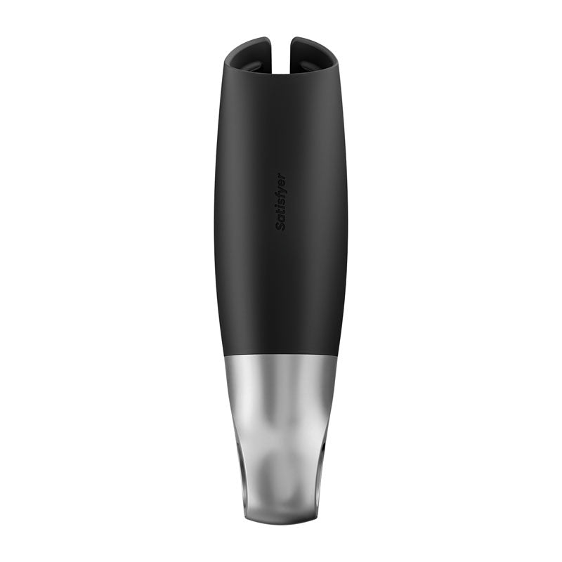 Satisfyer Power Masturbator - app controlled vibrating masturbator, USB rechargeable with ribbed internal structure.