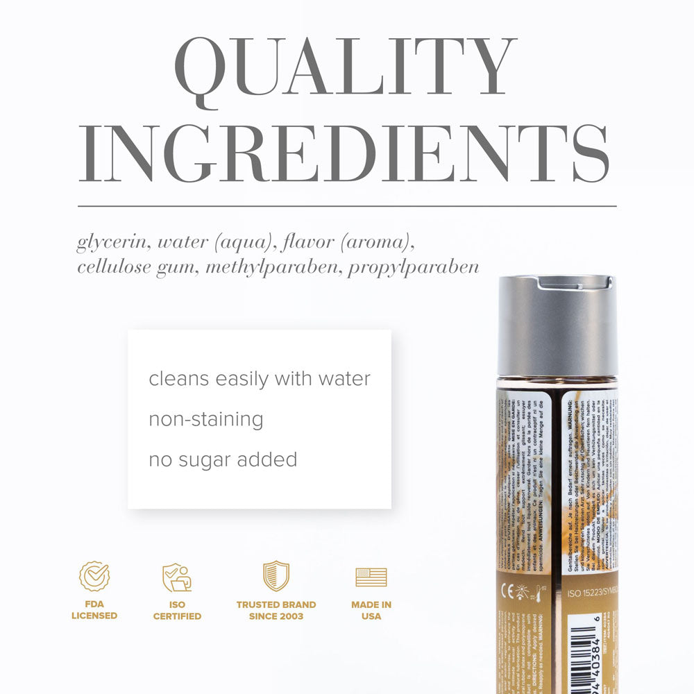 Quality ingredients of JO H2O Vanilla Cream Lube - 120 mL - Vanilla Flavoured Water Based Lubricant - 120 ml Bottle.