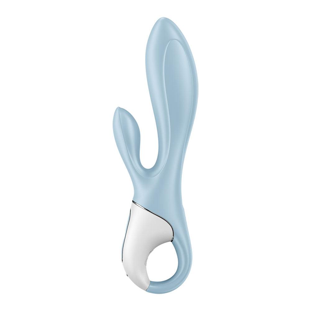 Satisfyer Air Pump Bunny 1 USB rechargeable inflatable rabbit vibrator for G-spot stimulation.