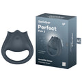 Satisfyer Perfect Pair 2 grey USB rechargeable vibrating couples ring packaging and product view