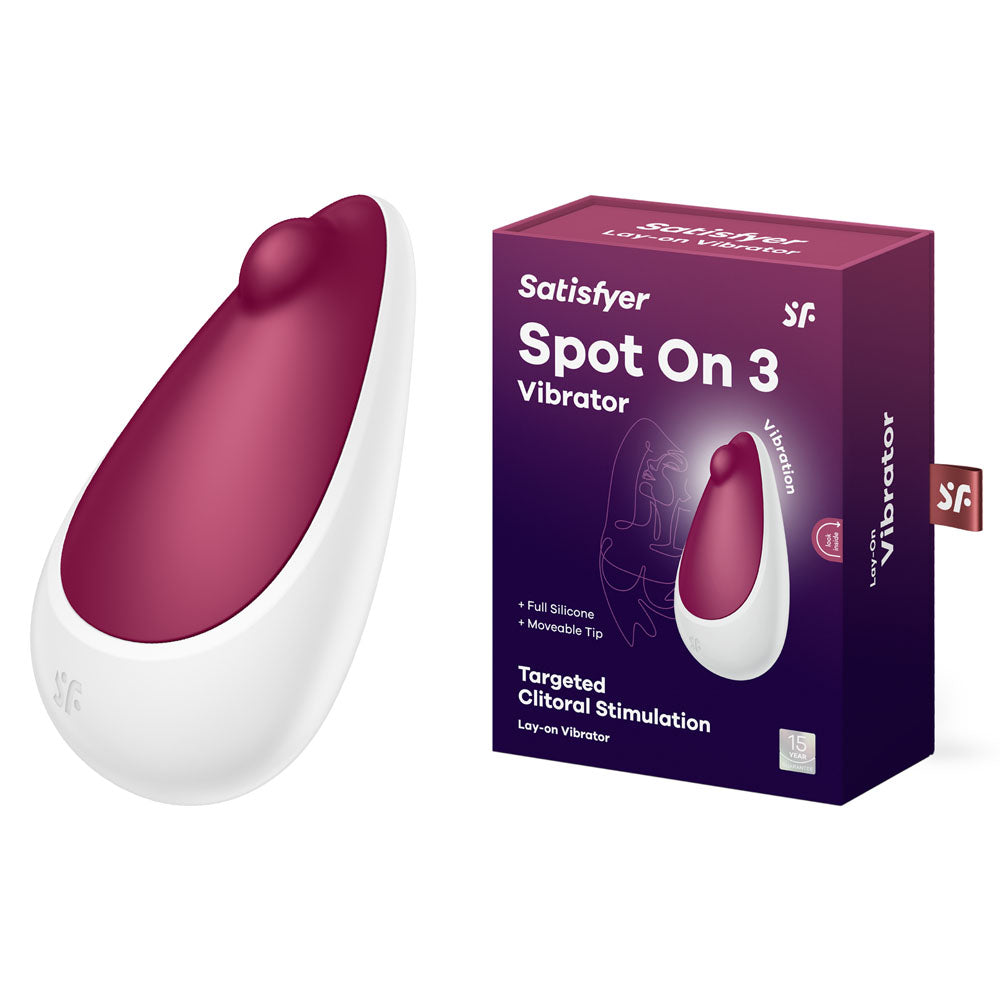 Satisfyer Spot On 3 - Berry USB Rechargeable Stimulator, ideal for targeted clitoral stimulation with a sleek design.