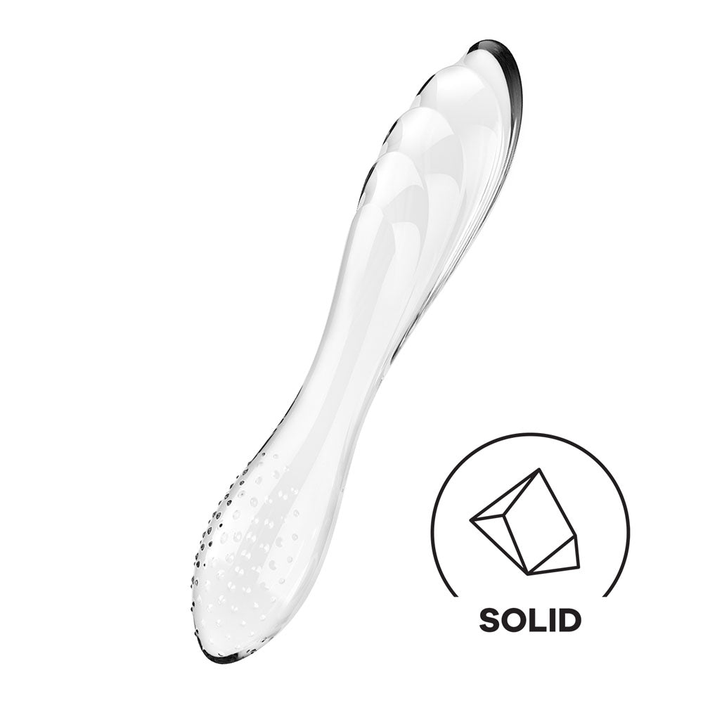 Satisfyer Dazzling Crystal 1 - Glass Double Ended Dildo with a sleek transparent design.
