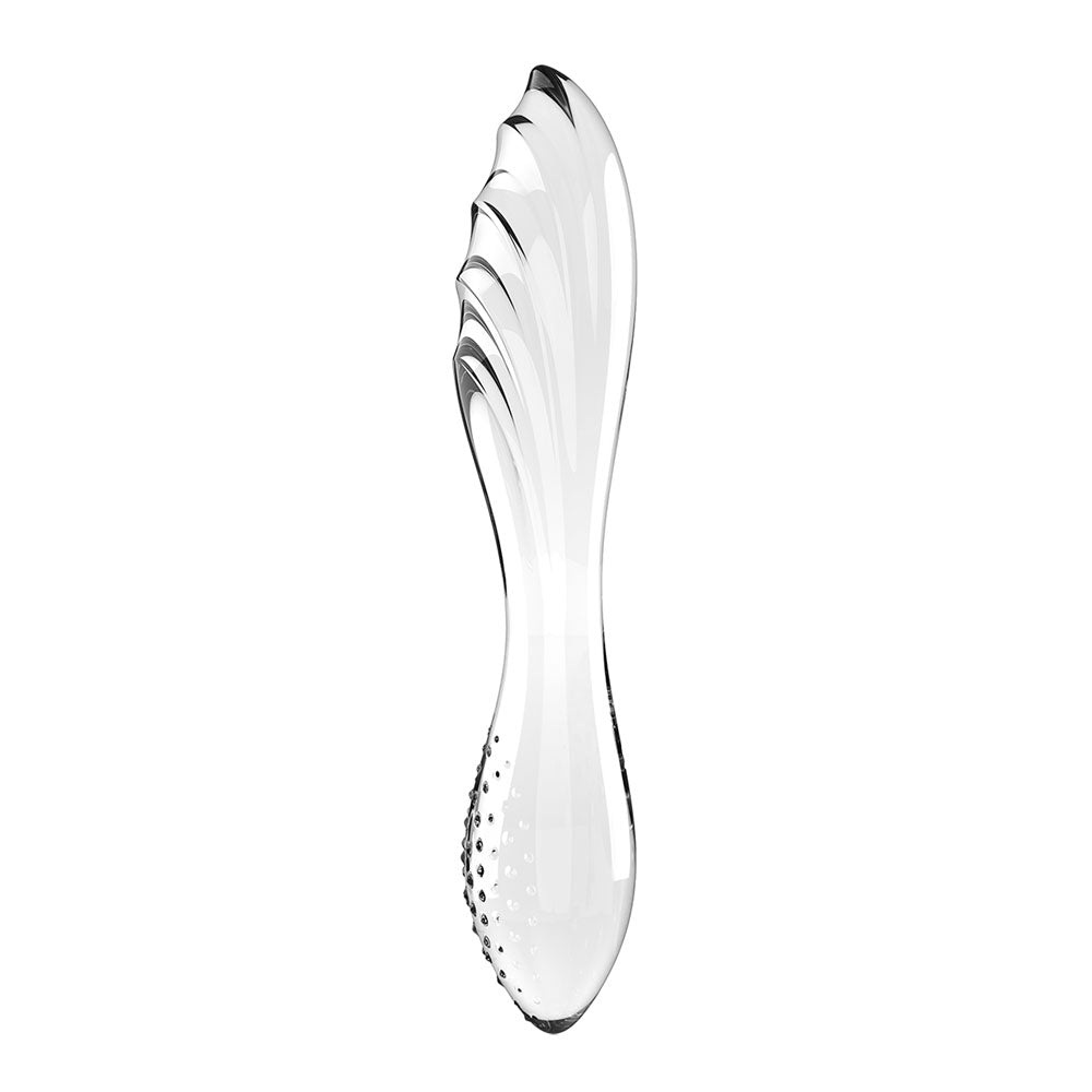 Satisfyer Dazzling Crystal 1 - glass double ended dildo with a sleek design and textured grip.
