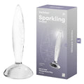 Satisfyer Sparkling Crystal glass butt plug for hot and cold temperature play, featuring a sleek design.