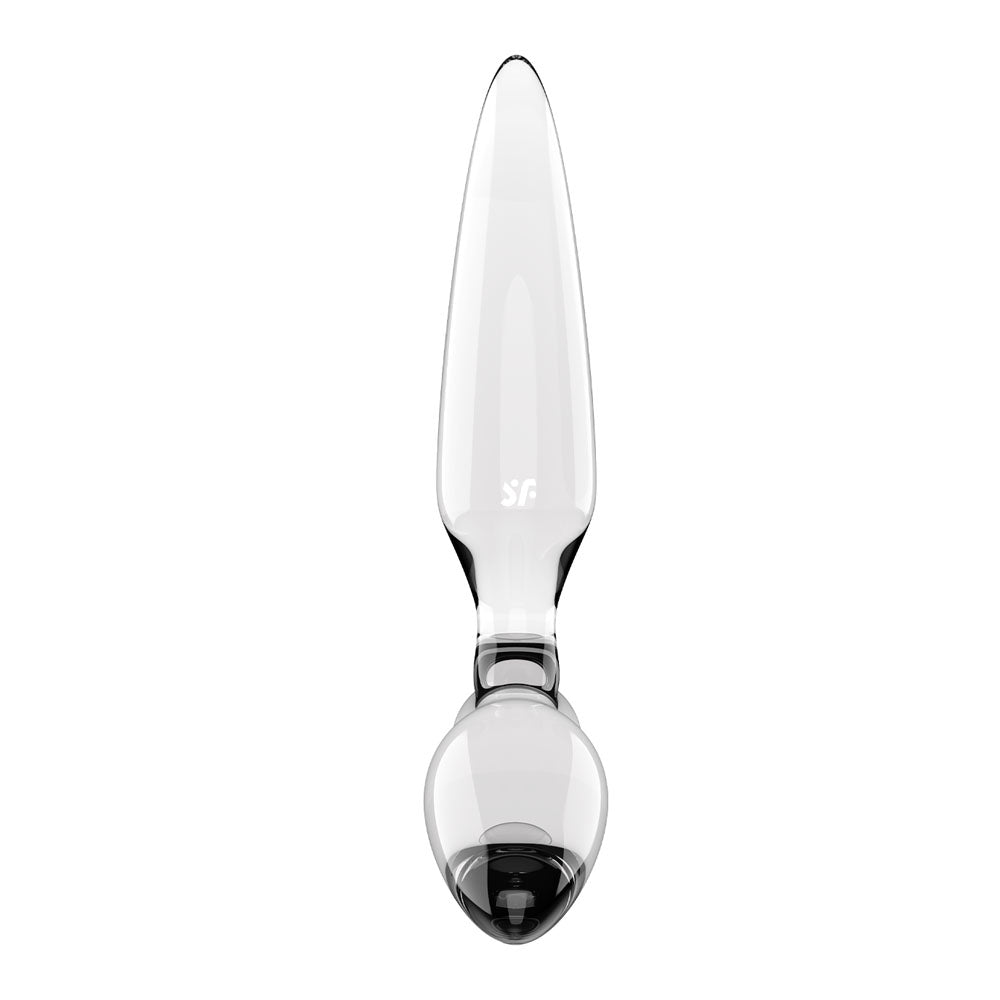 Satisfyer Triple Crystal 2 -  -  Glass 3-in-1 Butt Plug, clear borosilicate glass dildo for intimate pleasure.