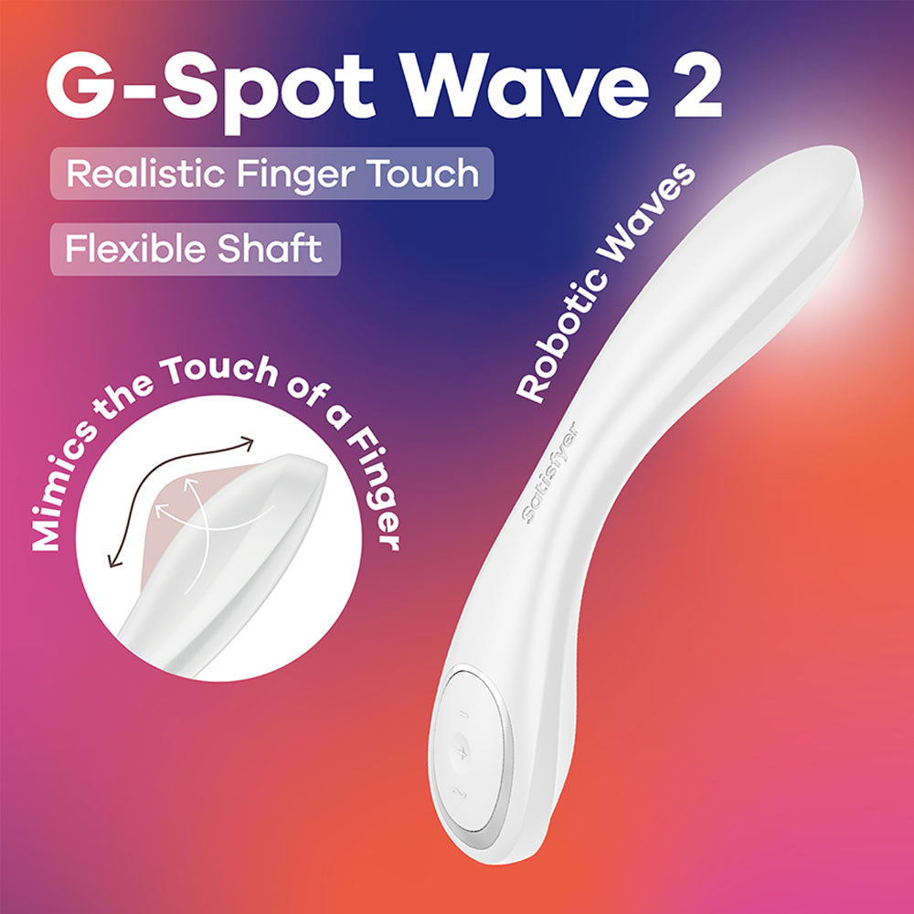 Satisfyer G-Spot Wave 2 -  -  23.6 cm USB Rechargeable Flicking Tip Vibrator with realistic finger touch and flexible shaft.