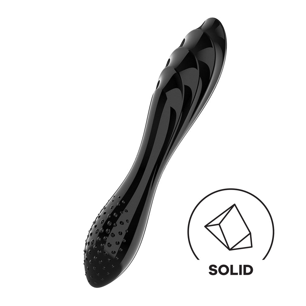 Satisfyer Dazzling Crystal 1 -  -  Glass Double Ended Dildo, a sleek black intimate essential for her.