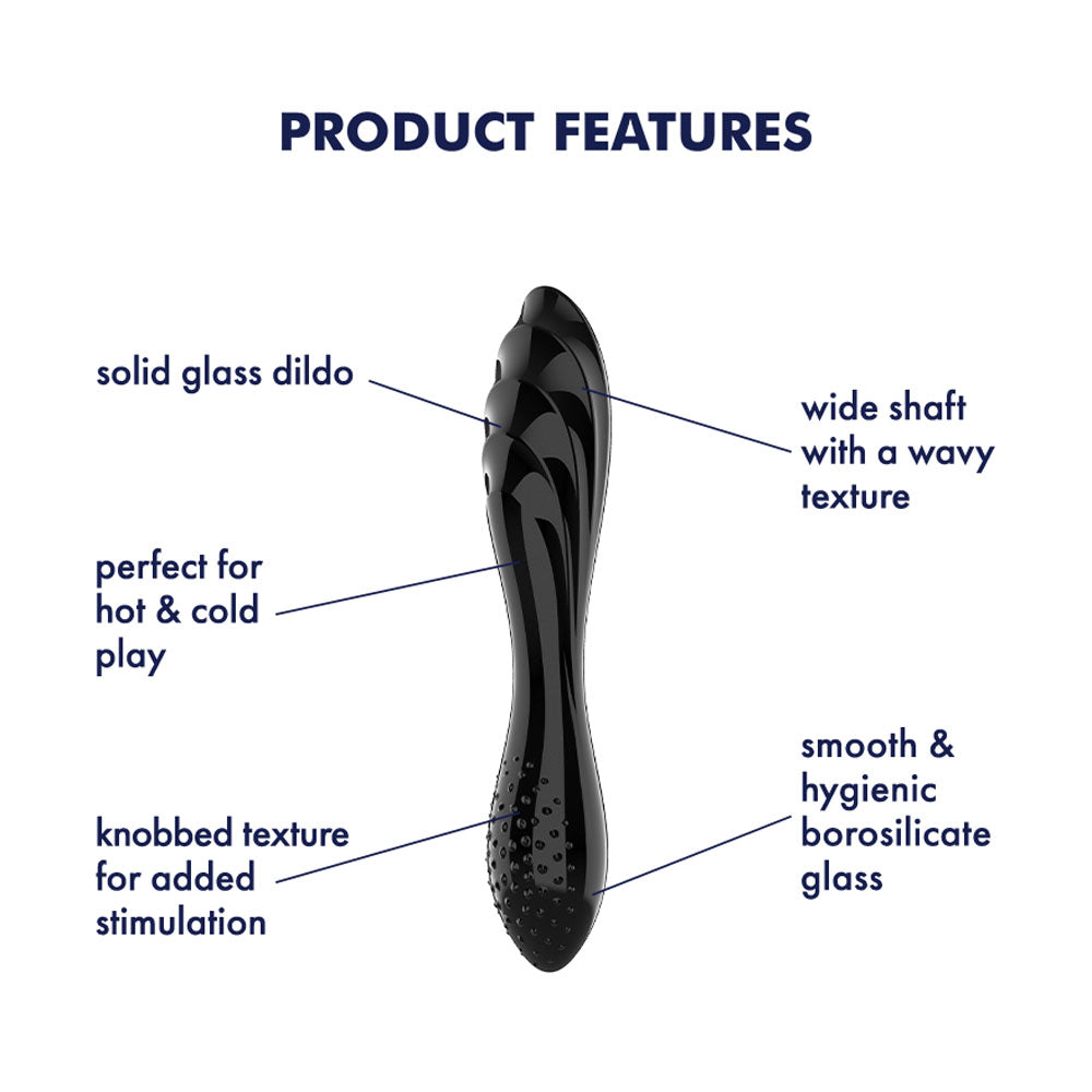 Satisfyer Dazzling Crystal 1 -  -  Glass Double Ended Dildo with solid glass design and wavy texture for intimate play.