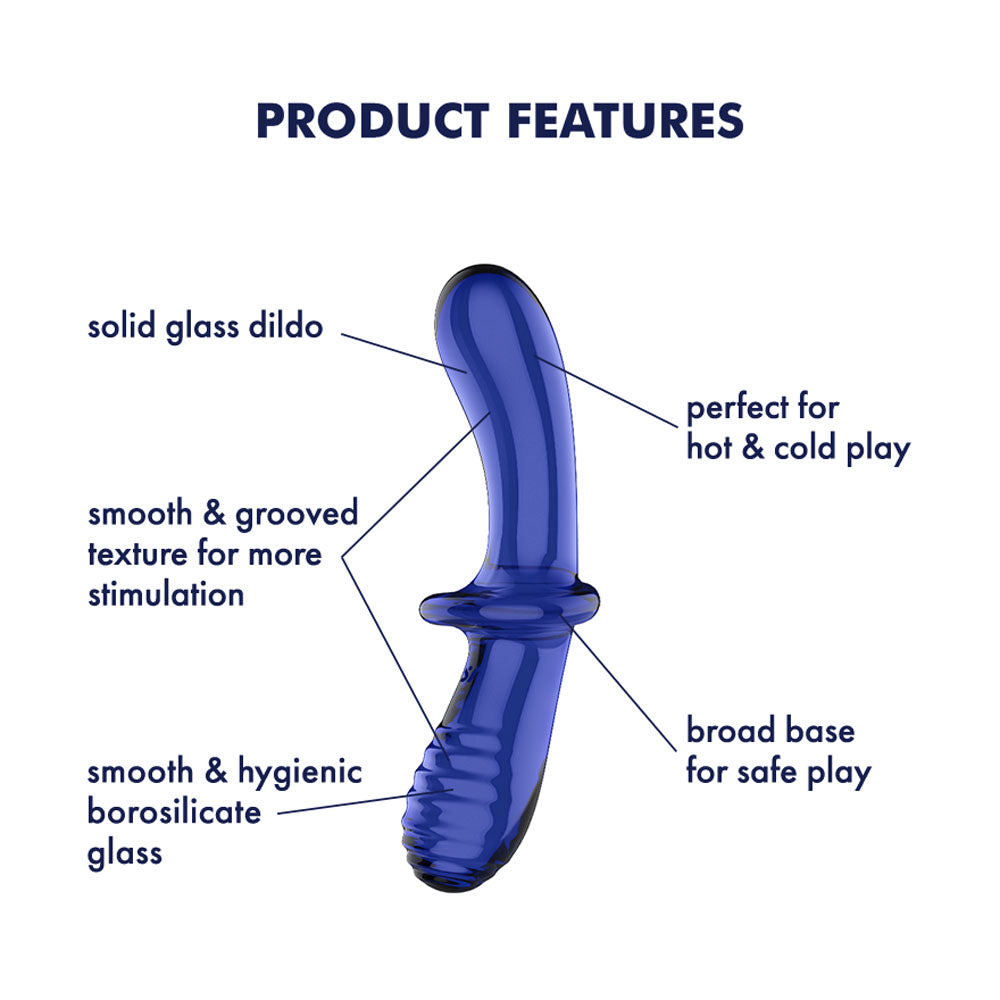 Satisfyer Double Crystal -  -  Glass Double Ended Dildo with smooth textures and broad base for safe play.