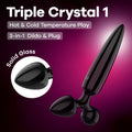 Satisfyer Triple Crystal 1 -  -  Glass 3-in-1 Butt Plug image showcasing solid glass design.