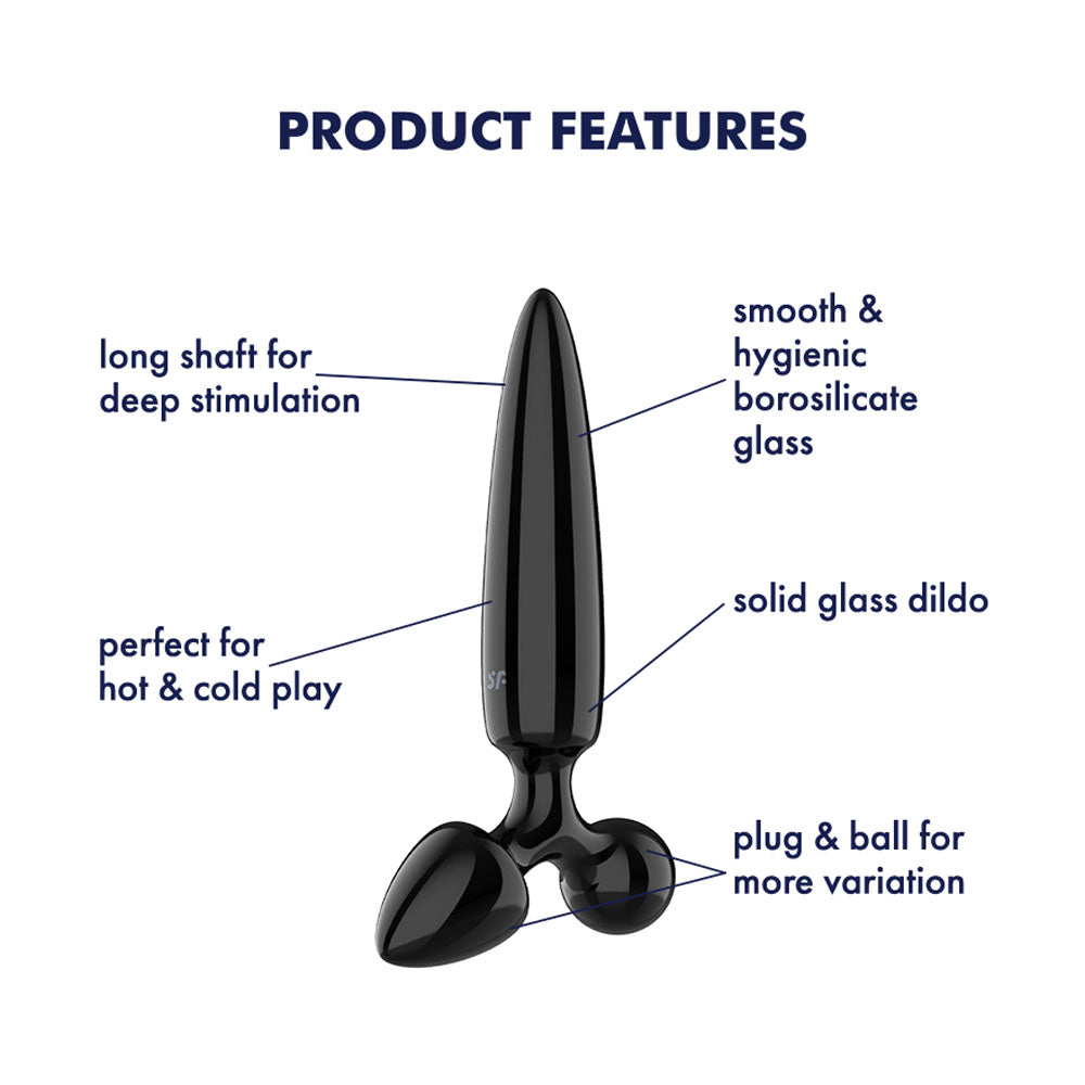 Satisfyer Triple Crystal 1 -  -  Glass 3-in-1 Butt Plug features smooth borosilicate glass and varied stimulation options.