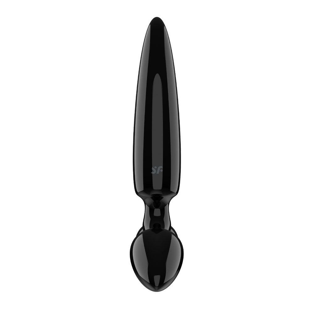 Satisfyer Triple Crystal 1 -  -  Glass 3-in-1 Butt Plug on a white background.