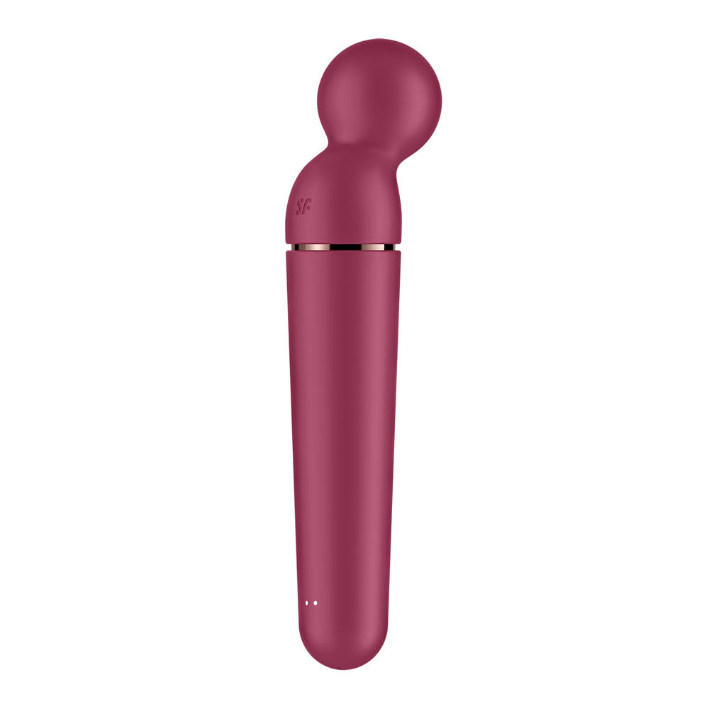 Satisfyer Planet Wand-er - Berry - Berry/Rose Gold USB Rechargeable Massager Wand with ergonomic design.