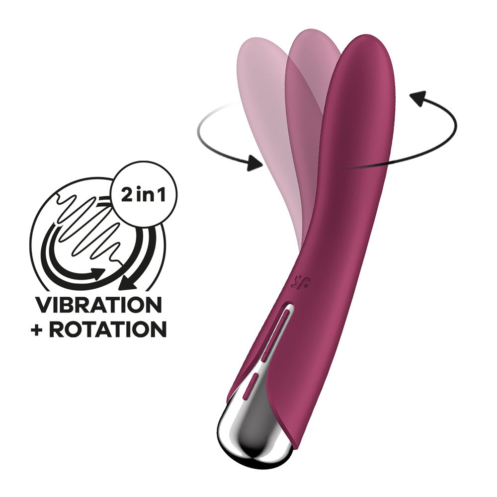 Satisfyer Spinning Vibe 1 -  -  17.8 cm USB Rechargeable Rotating Vibrator for intense vibration and rotation pleasure.