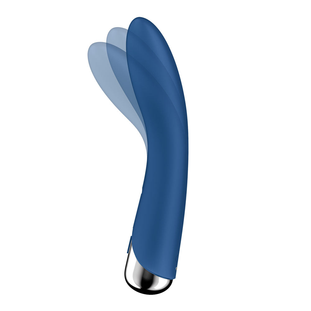Satisfyer Spinning Vibe 1 -  -  17.8 cm USB Rechargeable Rotating Vibrator in blue with flexible tips for ultimate pleasure.