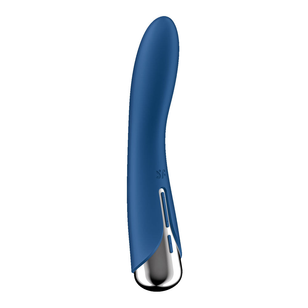 Satisfyer Spinning Vibe 1 -  -  17.8 cm USB Rechargeable Rotating Vibrator in blue, featuring smooth design and sleek finish.