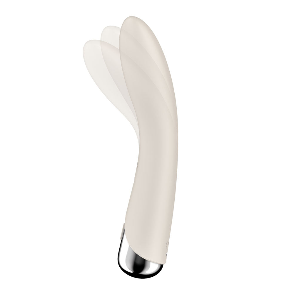 Satisfyer Spinning Vibe 1 - Beige - Beige 17.8 cm USB Rechargeable Rotating Vibrator, a unique intimate essential.