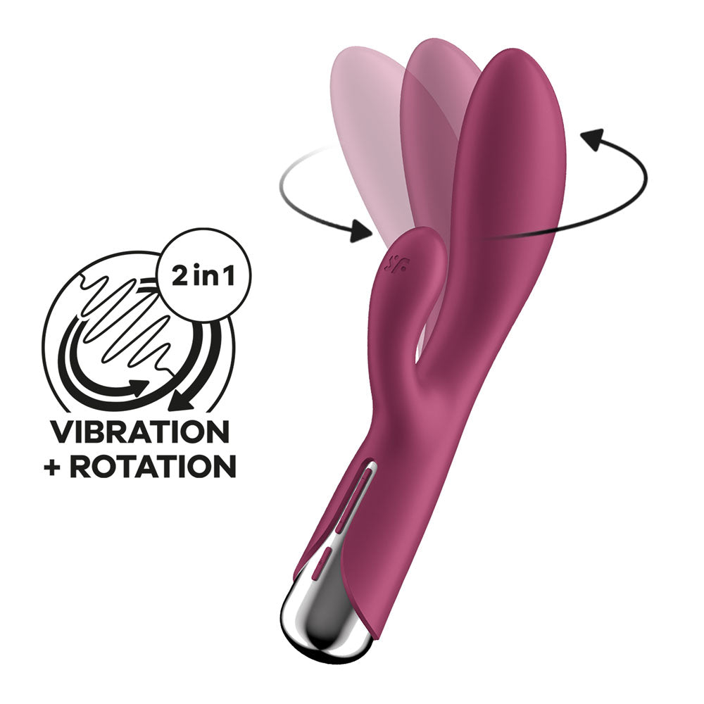 Satisfyer Spinning Rabbit 1 -  -  20 cm USB Rechargeable Rotating Rabbit Vibrator with vibration and rotation features.