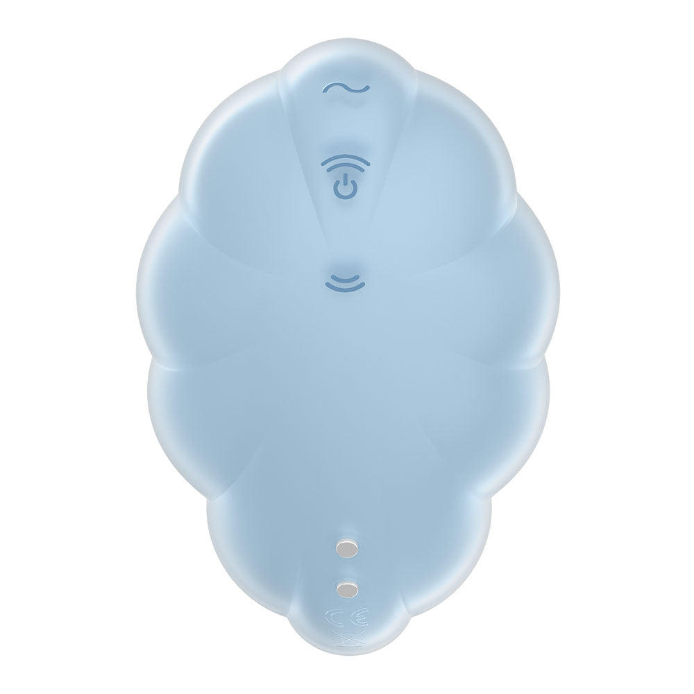 Satisfyer Cloud Dancer -  -  USB Rechargeable Vibrating Air Pulse Stimulator - blue design close-up