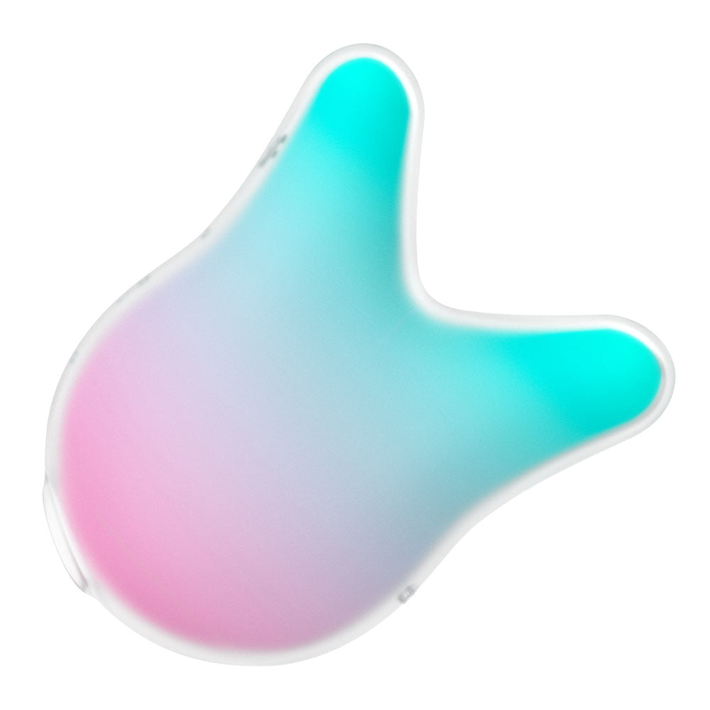 Satisfyer Mermaid Vibes - Mint/Pink - Mint/Pink USB Rechargeable Air Pulse Stimulator in a gradient design.