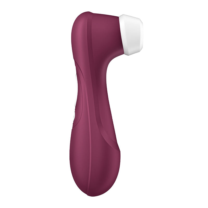Satisfyer Pro 2 Generation 3 - Wine  - Wine  Touch-Free USB-Rechargeable Clitoral Stimulator side view.