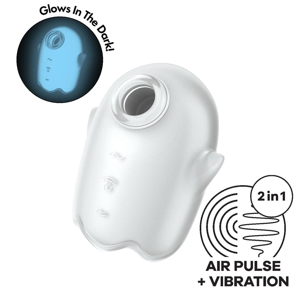 Satisfyer Glowing Ghost -  - Ka Tiaho i te Pō  Whakaoho Hihiko Hau Whakakīhia e te USB