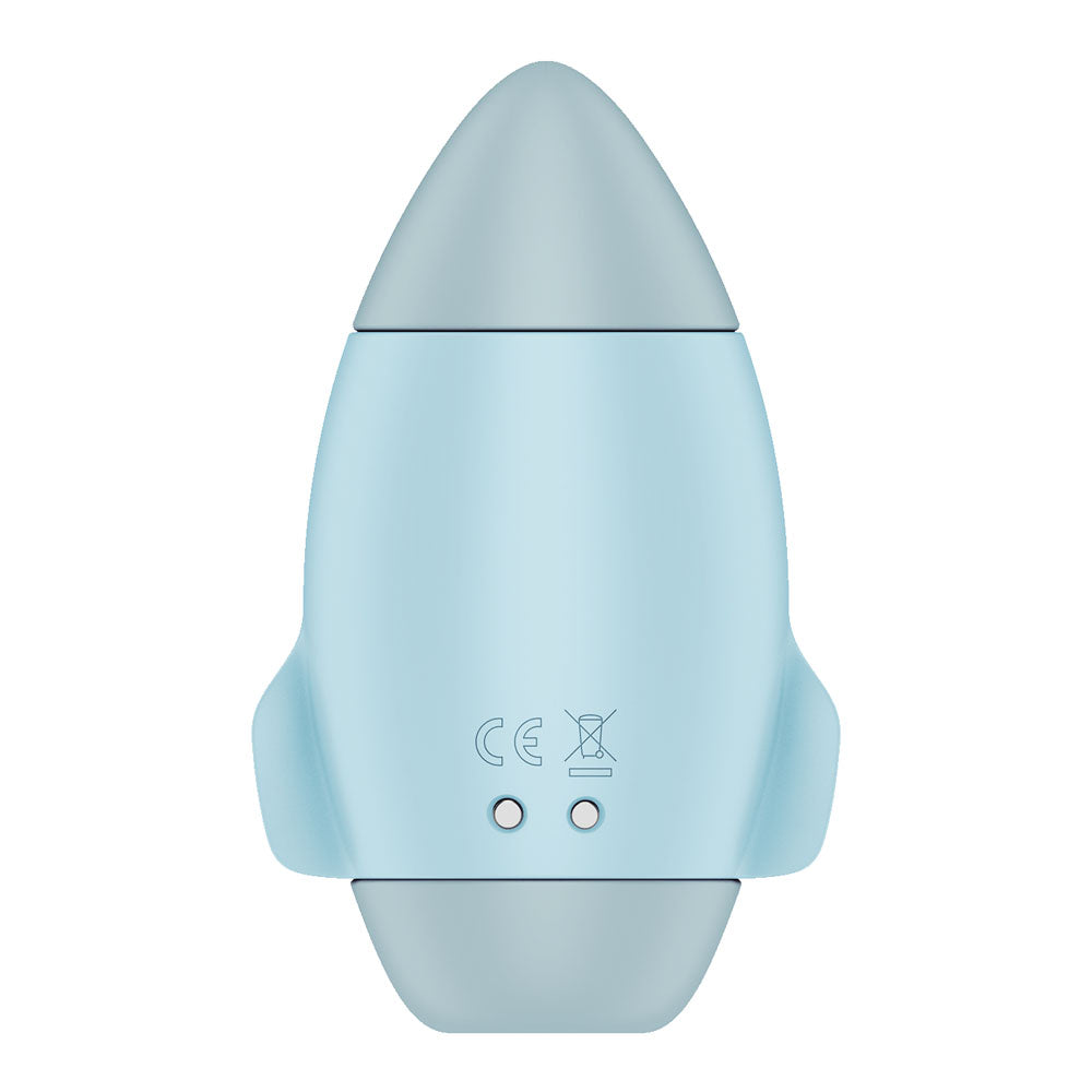 Satisfyer Mission Control -  -  USB Rechargeable Vibrating Air Pulse Stimulator in blue design.