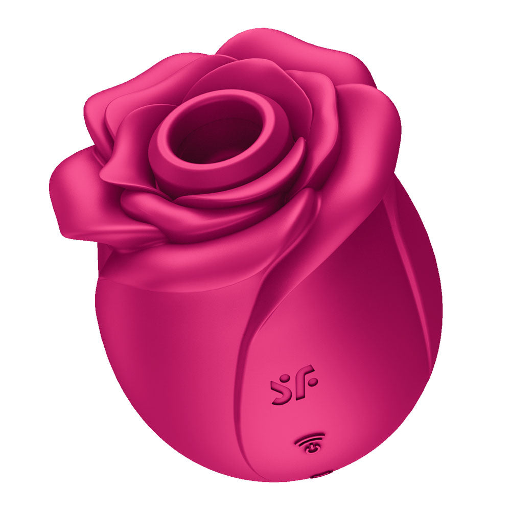 Satisfyer Pro 2 Classic Blossom - USB Rechargeable Air Pulse Rose Stimulator in a vibrant pink rose design.