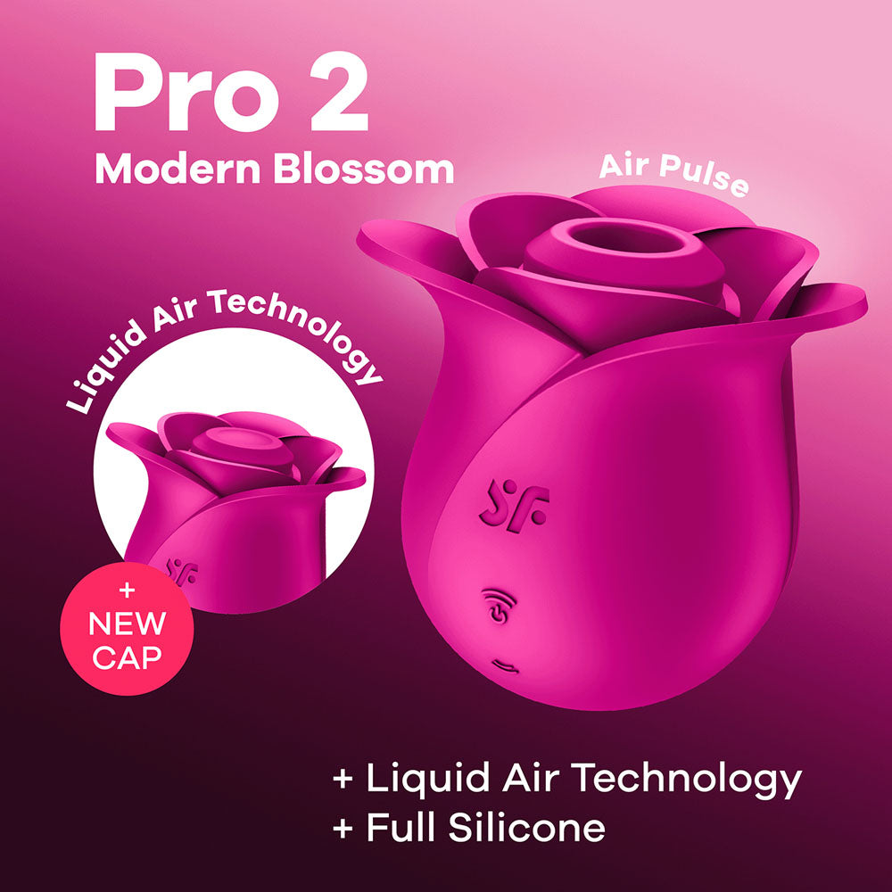 Satisfyer Pro 2 Modern Blossom - Modern USB Rechargeable Air Pulse Rose Stimulator with Liquid Air Technology