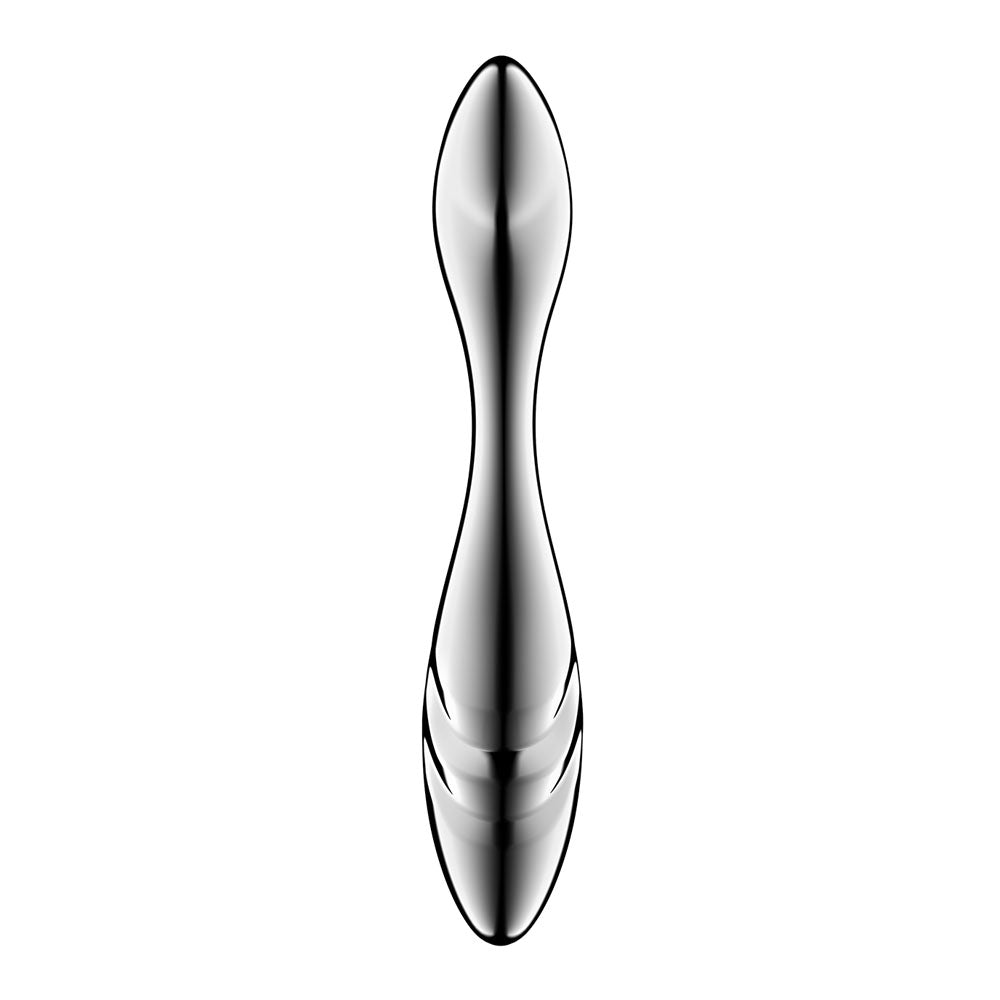 Satisfyer Pure Gravity 3 -  Steel 21 cm Dildo, elegant stainless steel design for versatile, G-spot-focused stimulation.