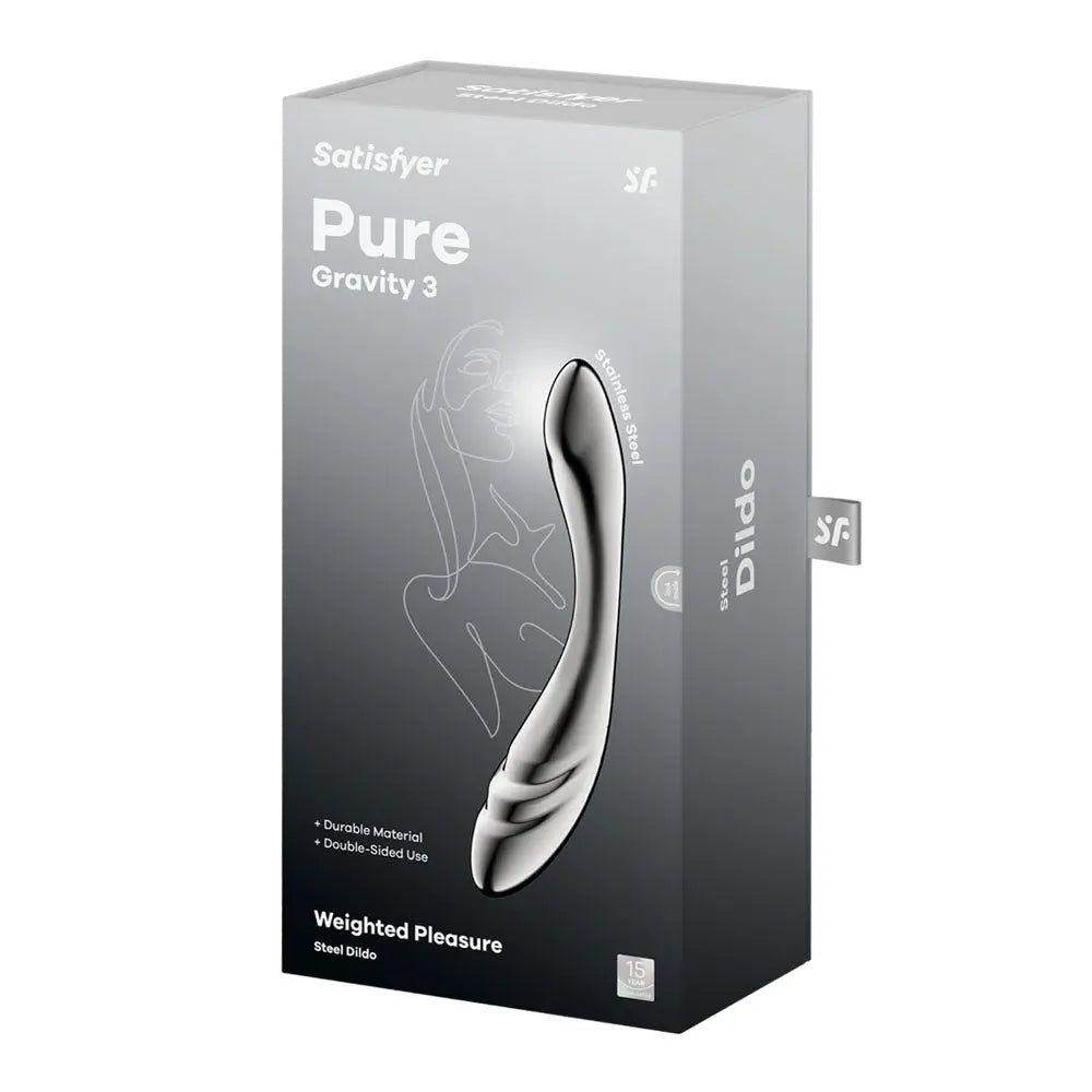 Satisfyer Pure Gravity 3 -  Steel 21 cm Dildo Satisfyer Discreet Intimate Essentials.
