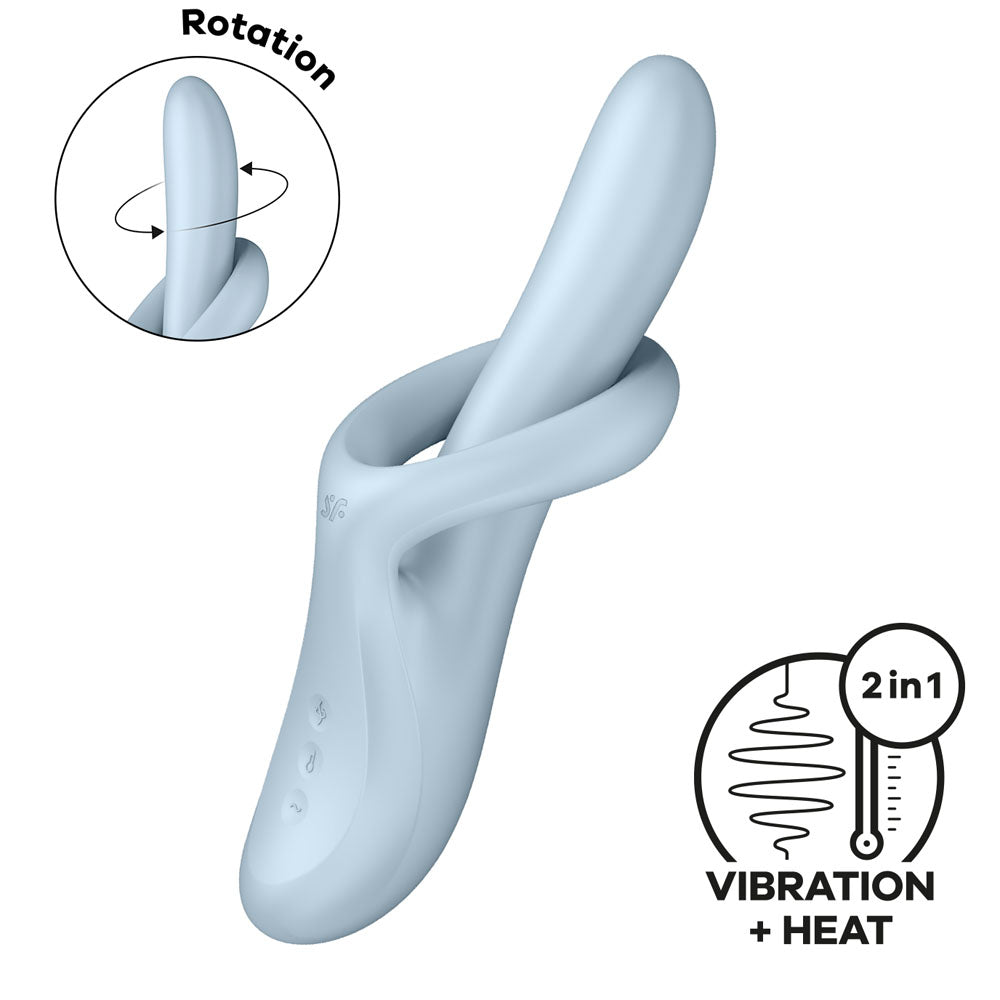 Satisfyer Heat Flex 4 -  -  USB Rechargeable Heating Vibrator features rotation and heat for enhanced stimulation.