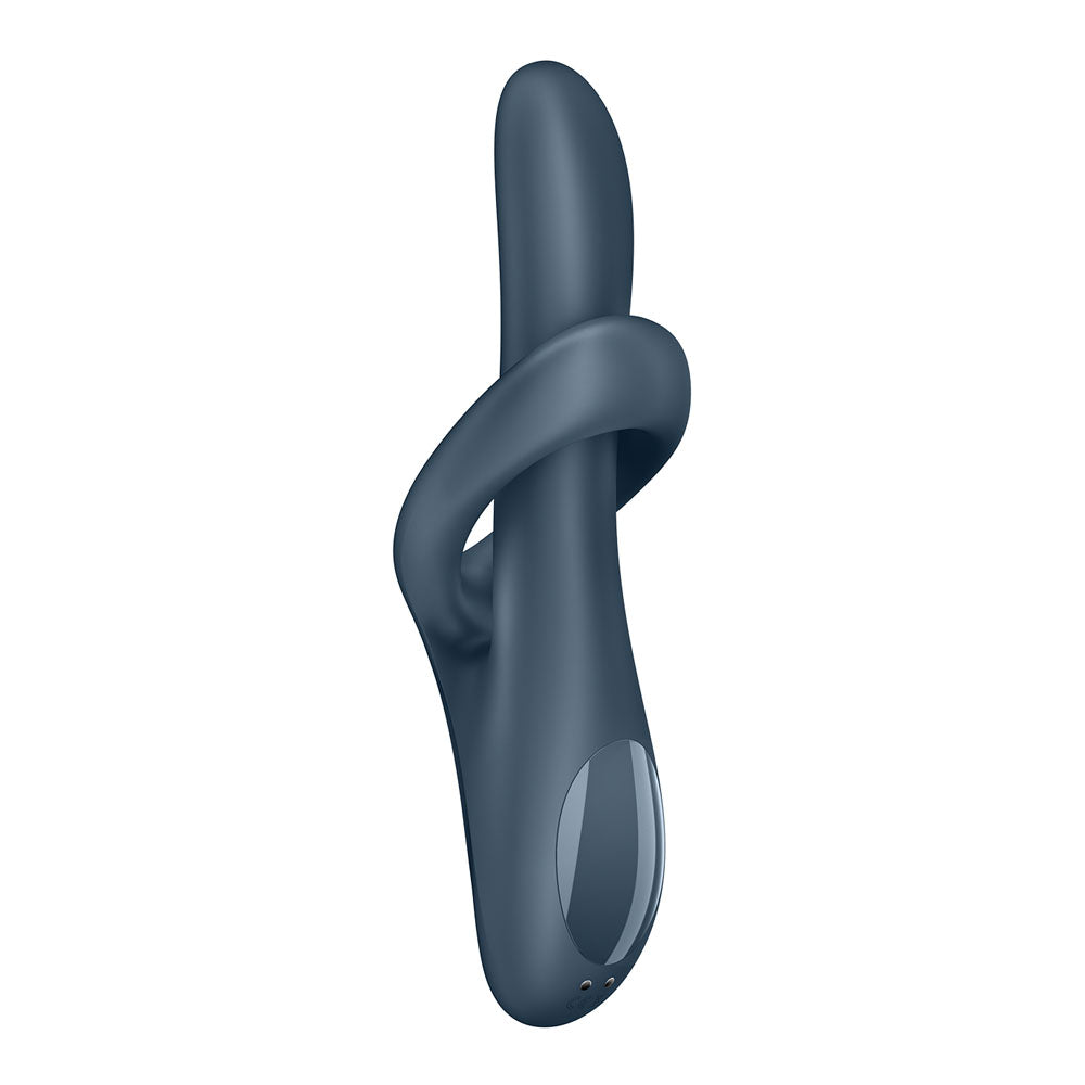 Satisfyer Heat Flex 4 - Grey - Grey USB Rechargeable Heating Vibrator, flexible design for G-spot stimulation.