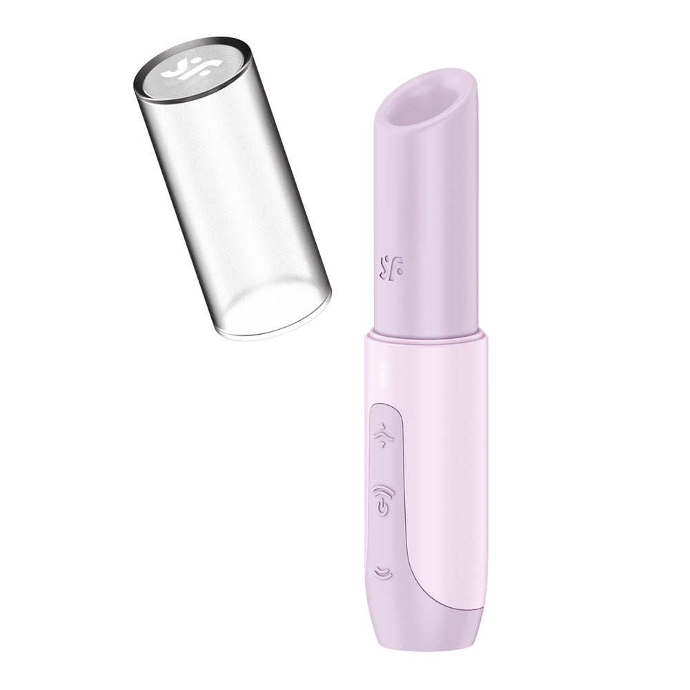 Satisfyer Secret Kiss - Lilac USB Rechargeable Air Pulse Stimulator with hygienic cap and compact design.