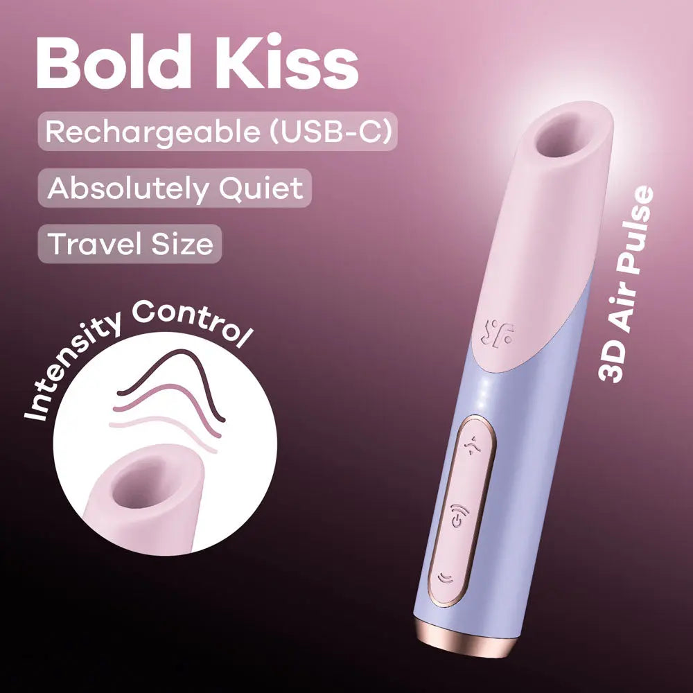 Satisfyer Bold Kiss -  USB Rechargeable Air Pulse Stimulator Satisfyer Discreet Intimate Essentials.