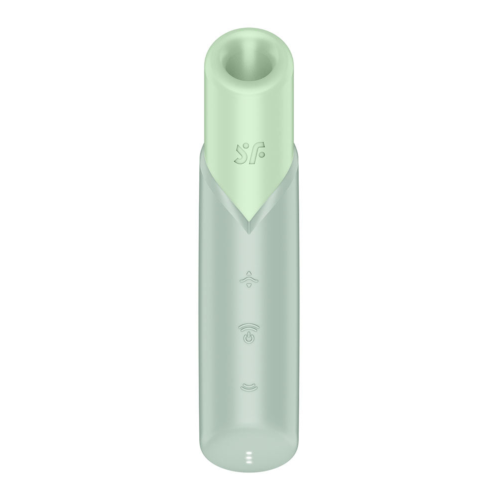 Satisfyer Naughty Kiss - Mint USB Rechargeable Air Pulse Stimulator with sleek design and adjustable stimulation features.