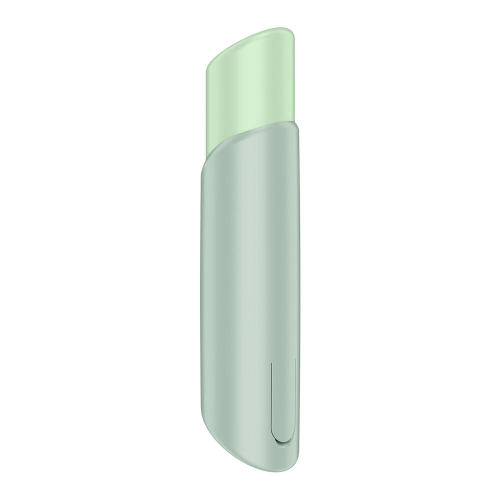 Satisfyer Naughty Kiss - Mint USB Rechargeable Air Pulse Stimulator in sleek design with soft matte silicone finish.